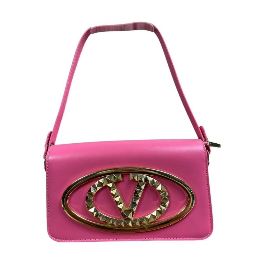 Designer Pink V Logo Shoulder Crossbody Bag - Picture 5 of 15